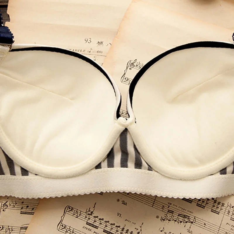

Summer maiden striped bra suit 2018 new sexy AB cup bras