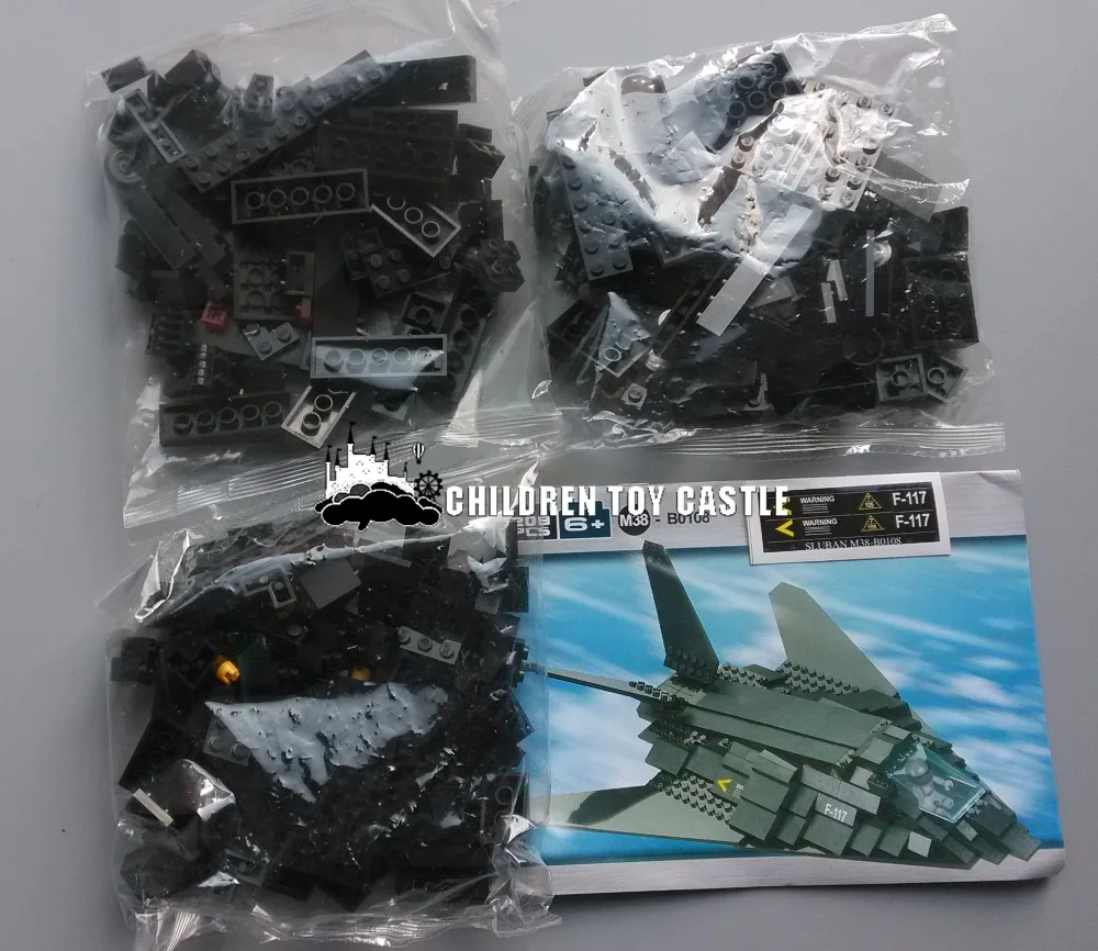 B0108 Военный Черный F117 Невидимый бомбардировщик самолет 3D конструкция
