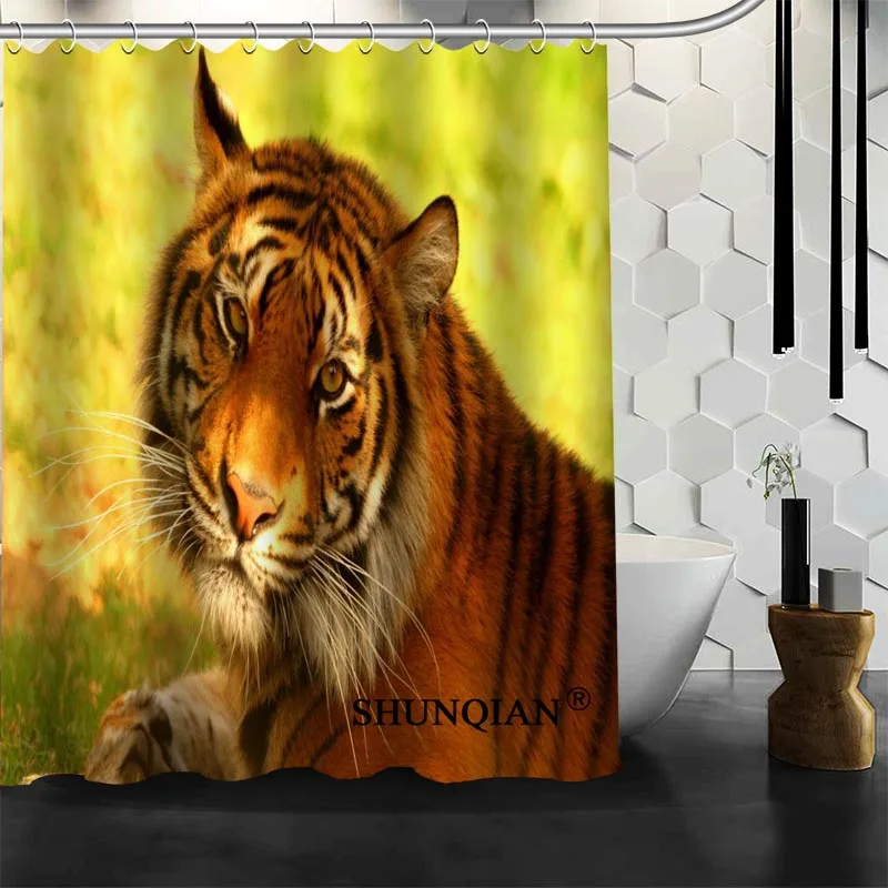 ShunQian Tiger Shower Curtain Funny For Bathroom Waterproof Polyester Fabric Eco-Friendly 2020 Bath Gift | Дом и сад