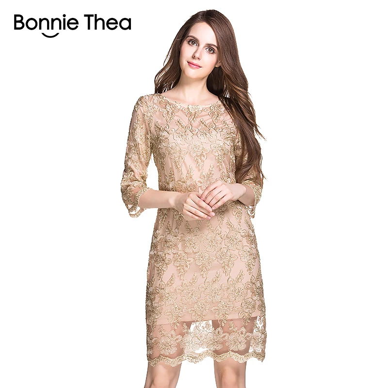 

Мода женщин большой размер Элегантные платья вышивки кружева 2017 Летние O-образным вырезом bodycon 5XL Plus Размер Платье Офисное платье большого р...