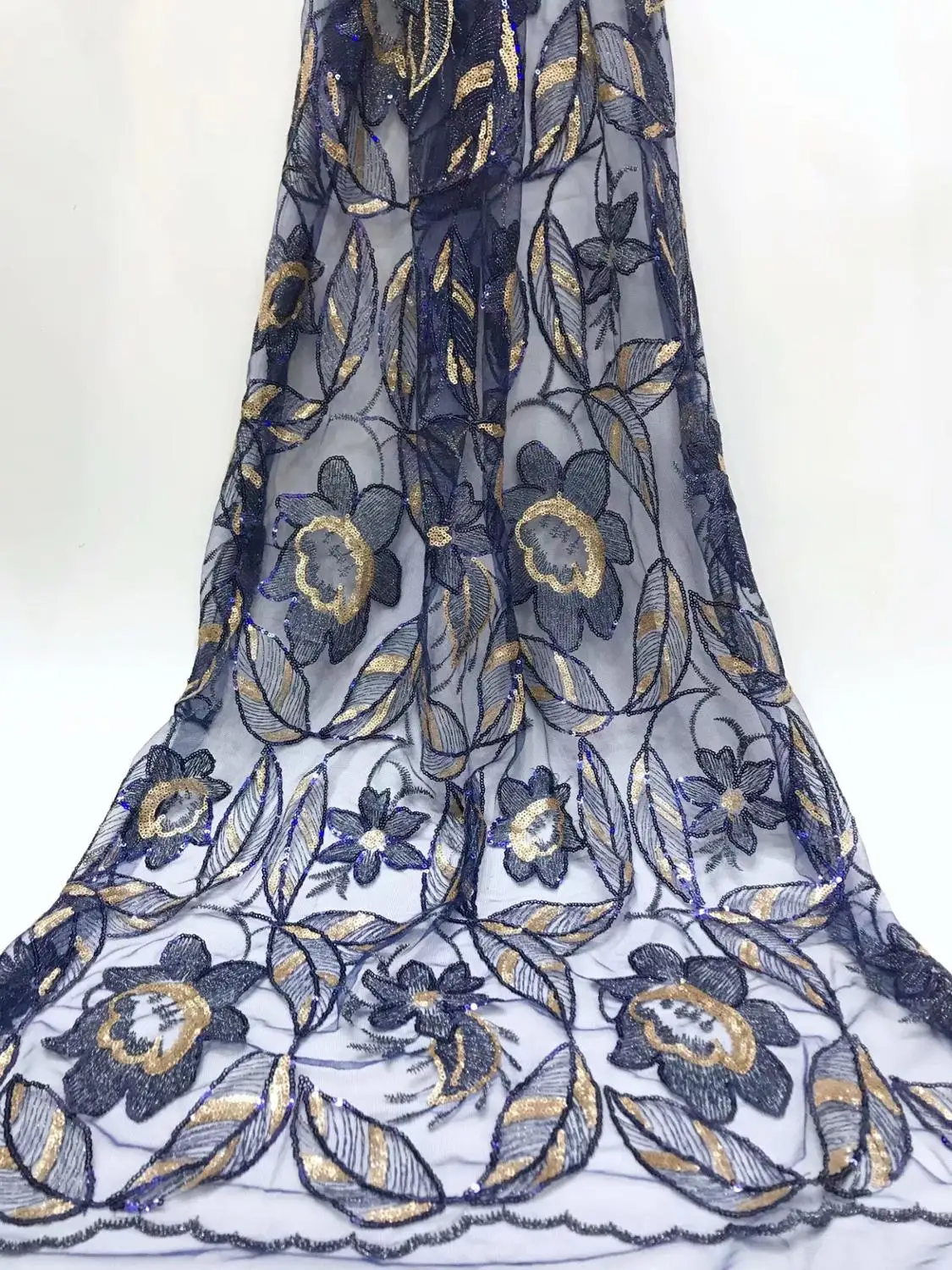 Новинка 2019 розовое золото кружевная ткань французская сетка африканский тюль