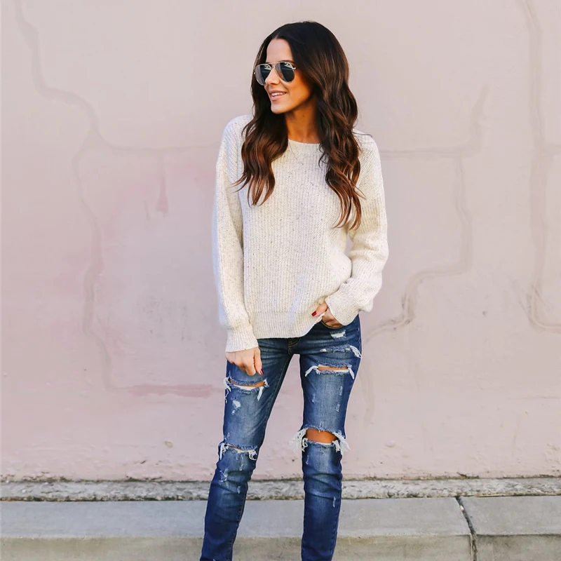 Sexy Backless Criss-cross Jumpers Sweaters Women Batwing Sleeve Oversized Pullovers Casual Loose Knit Pull Femme | Женская одежда