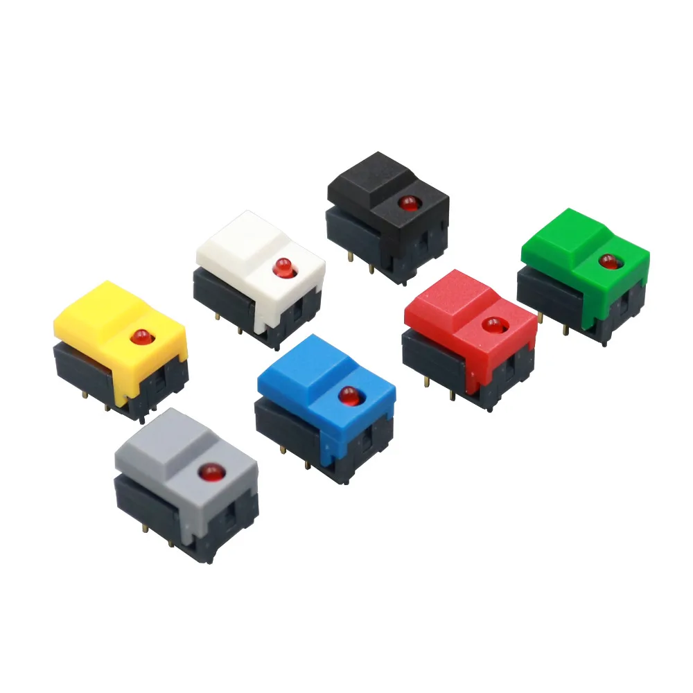 2 шт. мгновенная кнопка сброса одиночный светильник переключатель Tact семь цветов