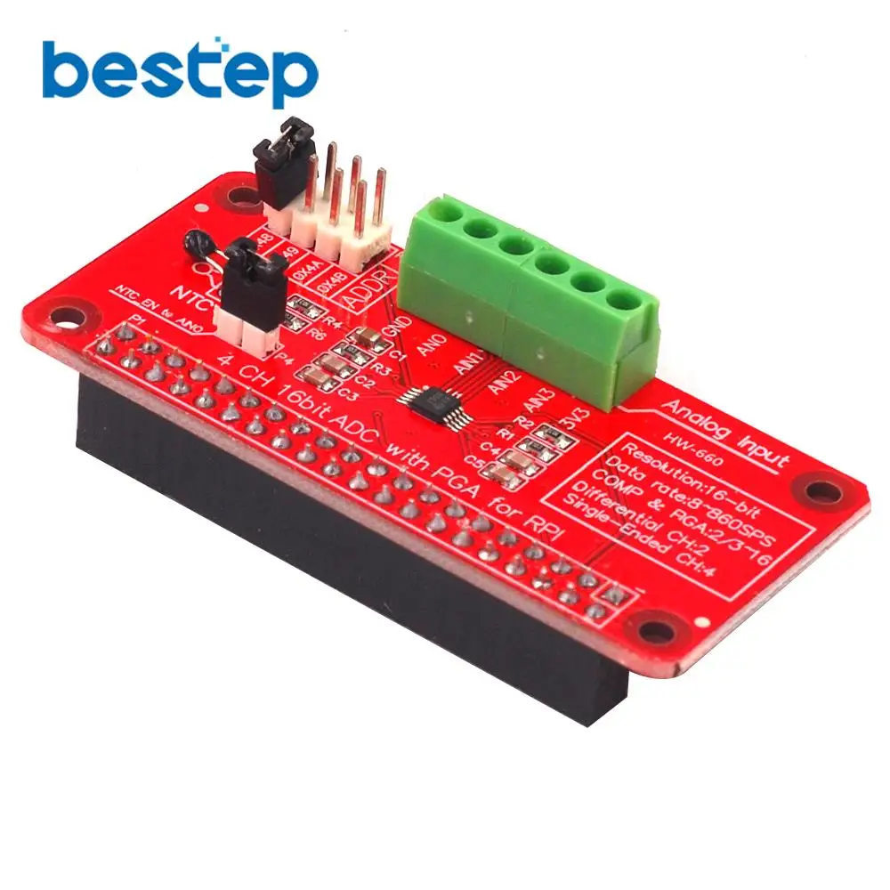 1 шт. 3 В ADS1115 ADC модуль для Raspberry Pi 3/2 / B + I2C RPI аналоговый в цифровой