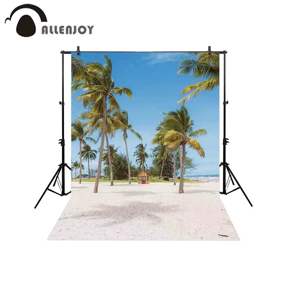 Allenjoy фоны для фотостудии кокосовые пальмы белый тропический пляж лето праздник