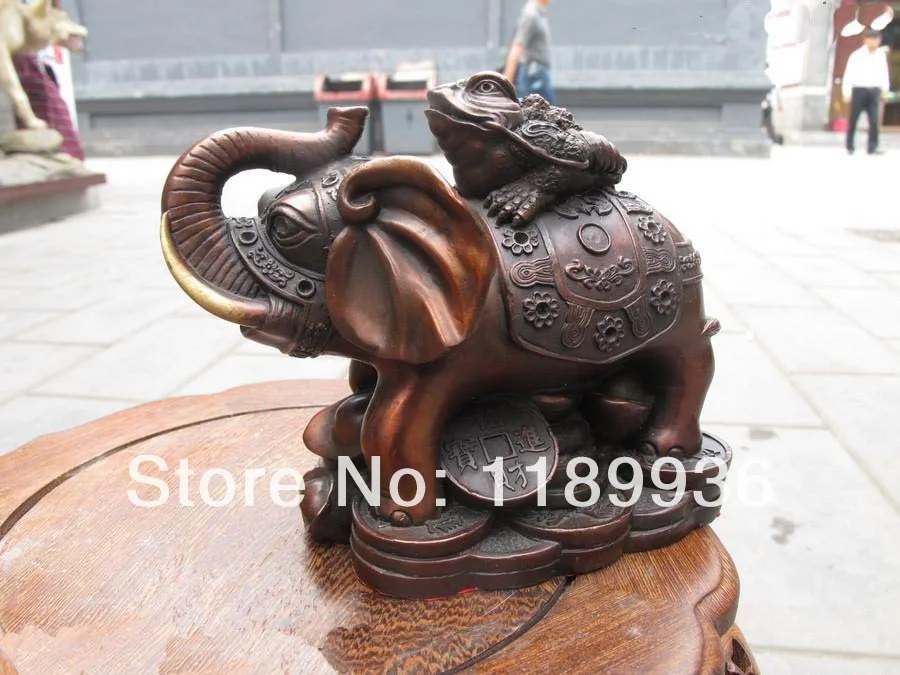 5 &quotКитайская красная бронза Frog на слоне Lucky скульптура|frog|frog bronzefrog sculpture |