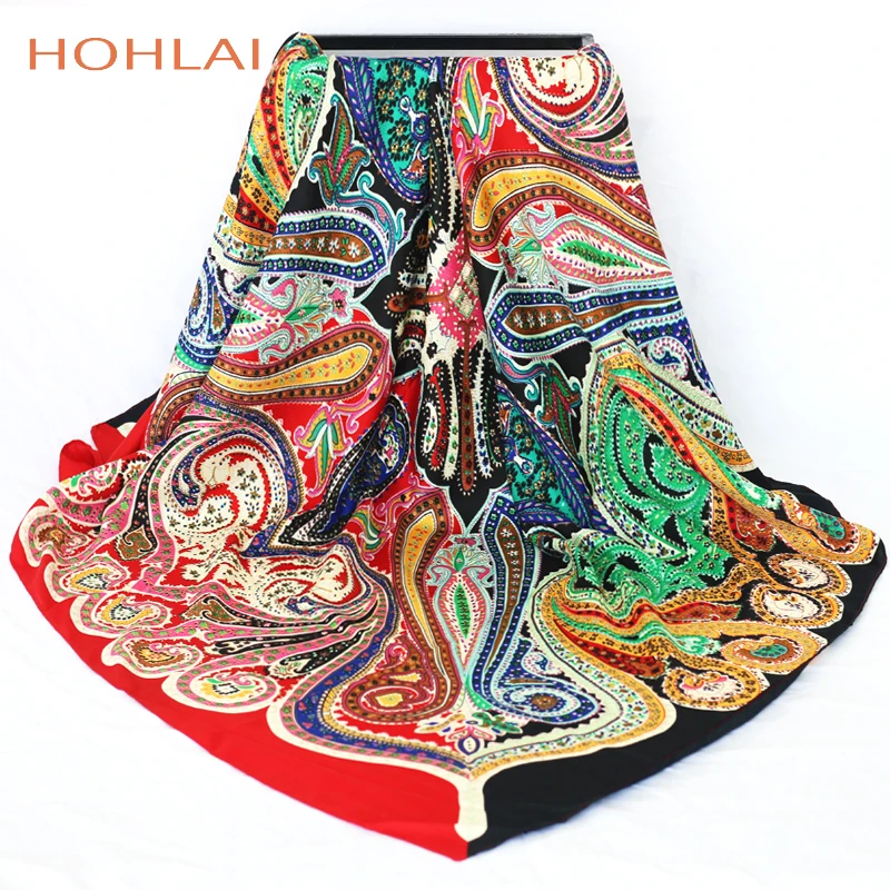 

2019 Luxury Brand Scarf Bandana Female Printed Large Square Winter Wrap Scarf Warm Shawls Stoles Scarves For Women 120*120cm