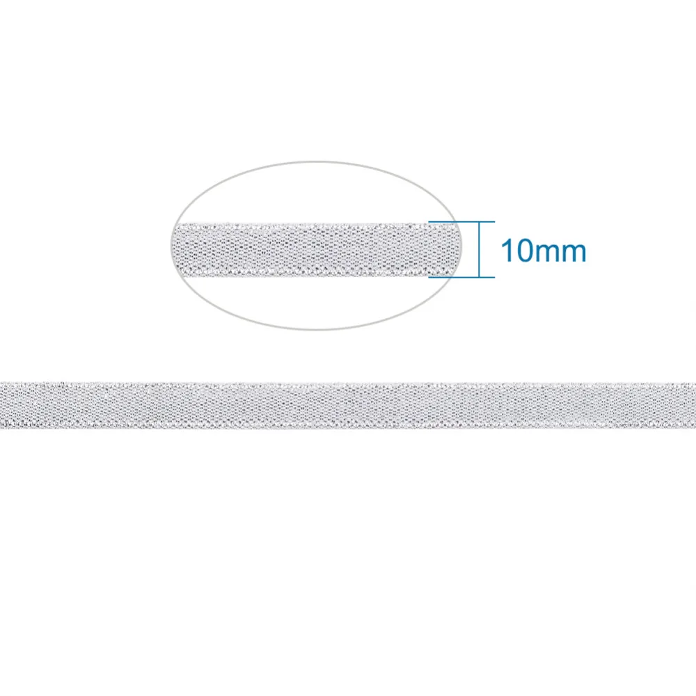10 Rolls/group 3/8"(10mm) Silver Golden Double Sided Sparkle Ribbon DIY Material for Organza Bow 25yards/roll 250yards/group | Украшения
