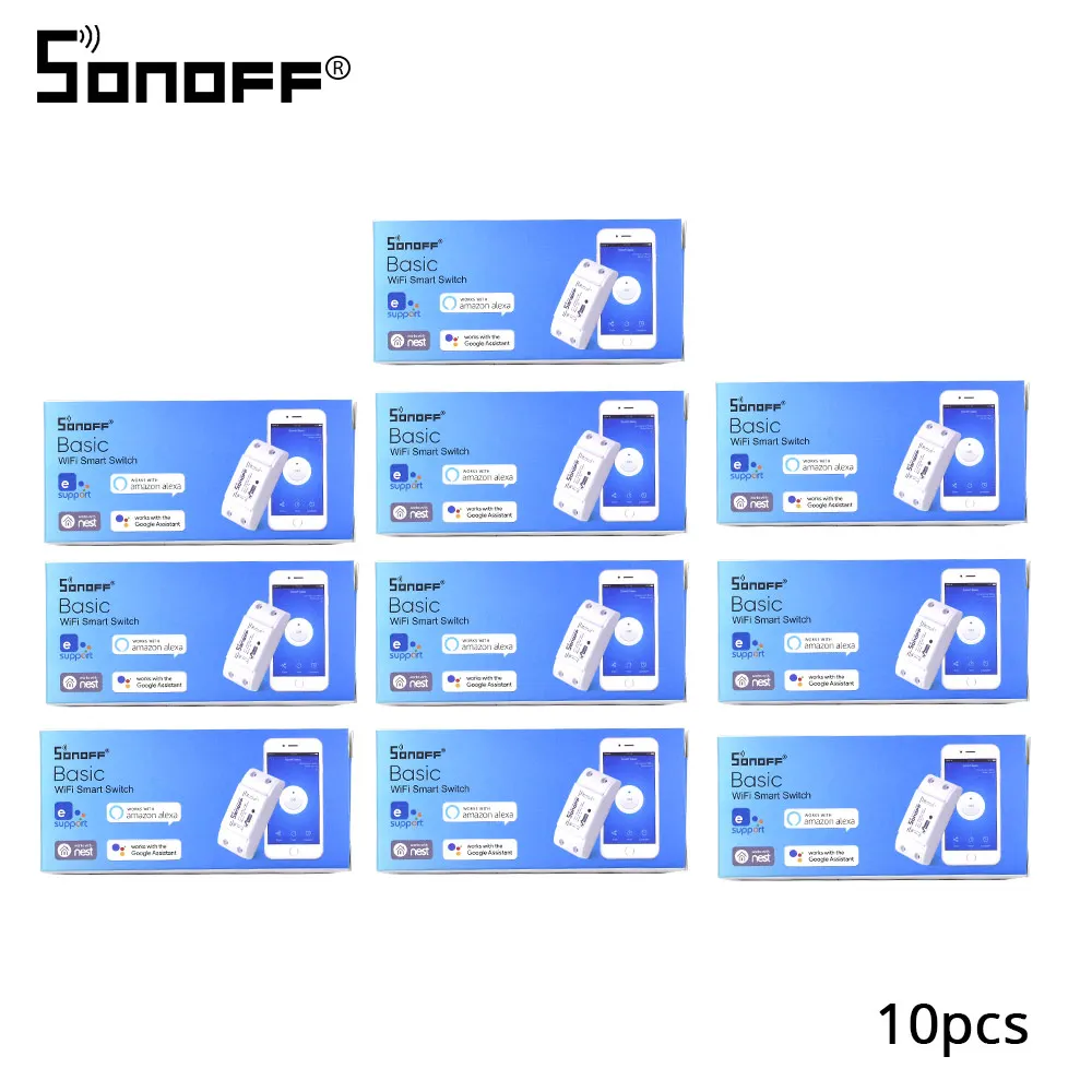 Sonoff базовый Wi Fi выключатель 2/4/5/6/8/10/15/20 шт. беспроводной дистанционный светильник