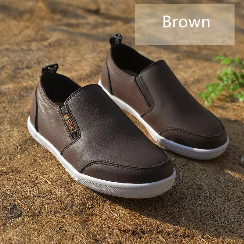 Коровьей детская обувь вулканизированной Пояса из натуральной кожи Обувь для