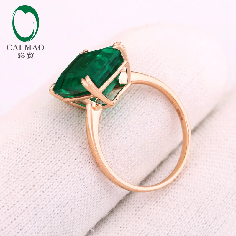 Классический 8x10 мм 3.10ct изумруд обручальное кольцо jewelry 14 К розовое золото