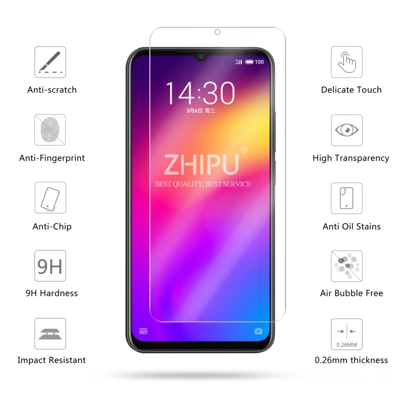2 шт закаленное стекло для Meizu Note 9 Защитное экрана 2.5D H Премиум Закаленное