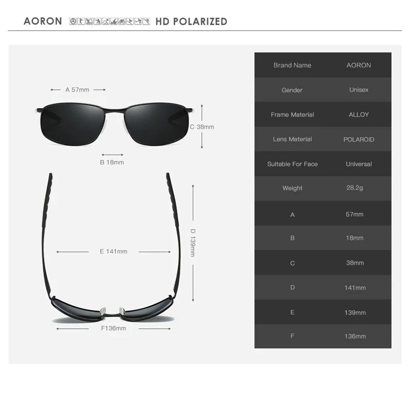 Мужские классические солнцезащитные очки AORON винтажные брендовые дизайнерские в
