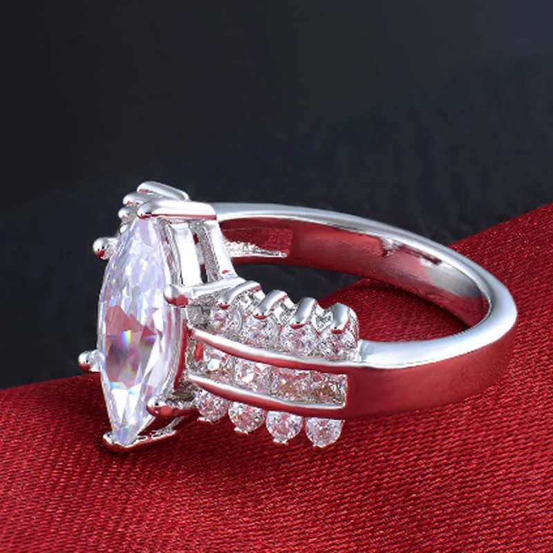 YaYI Fashion Women's Jewelry Ring CZ Silver Color Engagement Rings wedding Party gift |