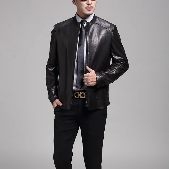 Осень 2017 г. и Новинка зимы мода овчины Пояса из натуральной кожи куртка на молнии