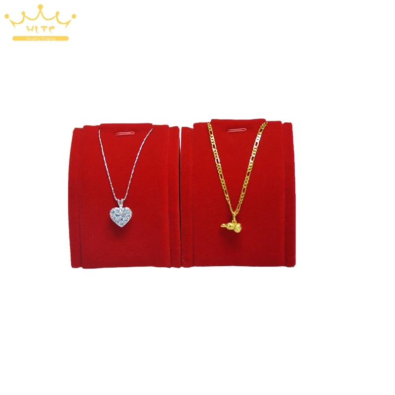 

2pcs/lot Jewelry Display for Necklace Red Velvet Pendant Show Cases High Quality Earrings Stand Holder 7*4*8cm