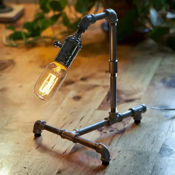 

Loft vintage personalized water pipe lamp decoration table lamp