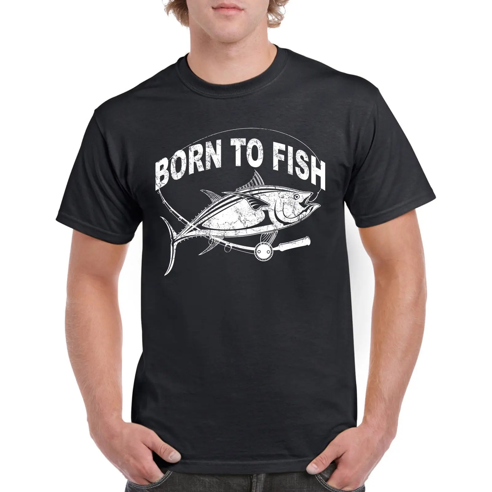 Футболка рыбака мужская с круглым вырезом недорогая тенниска крючком юмором