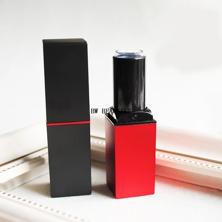 

500Pcs/Lot 12.1mm Empty Red/Black Lipstick Tube, Plastic DIY Lip Balm Sub Container, Elegant Red Lip Rouge Package, Makeup Tool