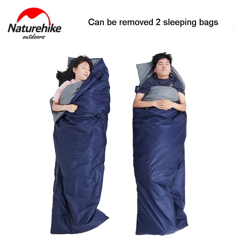 Naturehike открытый сверхлегкий 2 человек спальные мешки хлопок расширяющийся двойной Кемпинг спальный мешок может быть удален весна осень 1,4 кг