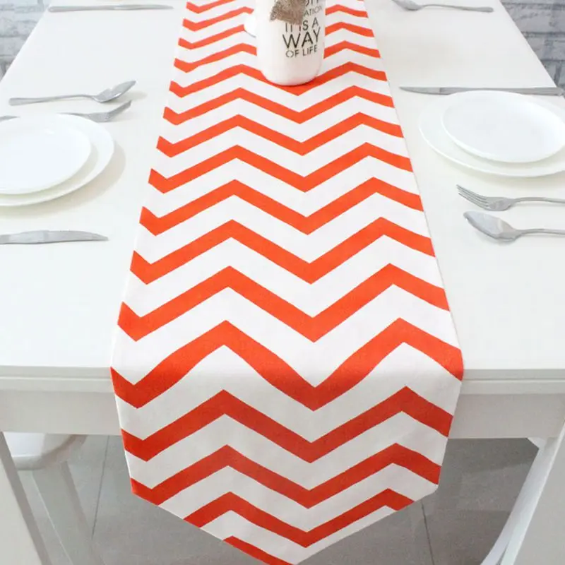 5 Color Simple Style Cotton Table Runners Geometric Print Canvas Ribbon Rustic Home Decoration | Дом и сад