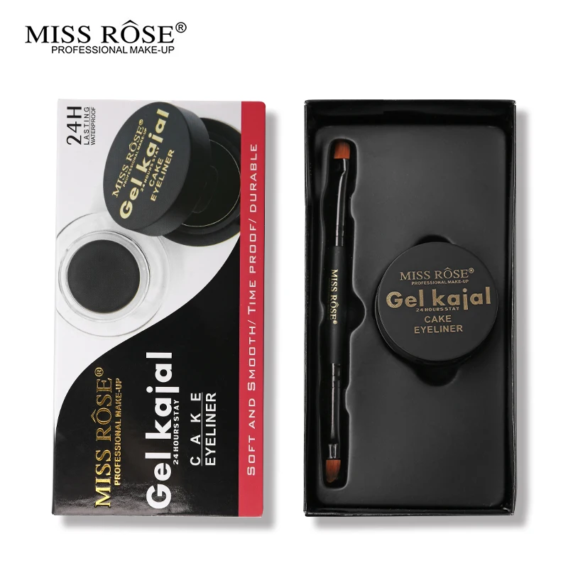 Подводка для глаз Miss Rose Black Cake подводка + гель Kajal 24 часа Стойкая мягкая гладкая