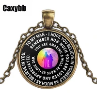 caxybb father and son gift necklaces round fashion men chains necklaces metal link chains necklaces with father son back view
