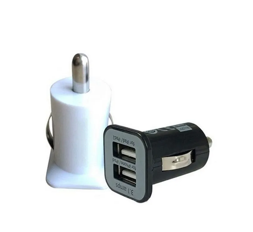 Новинка 3.1A 12V Универсальный мини двойной 2 порта USB Автомобильное зарядное устройство розетка адаптер