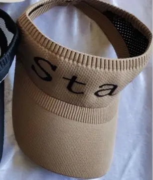 Star style ( khaki) Новинка, Весенняя женская вязаная шапка, солнцезащитный козырек, шапки для девочек, повседневная шапка с надписью Topless, шапка для пеших прогулок, пляжа, Snapback Gorros - Цвет: Star style ( khaki)