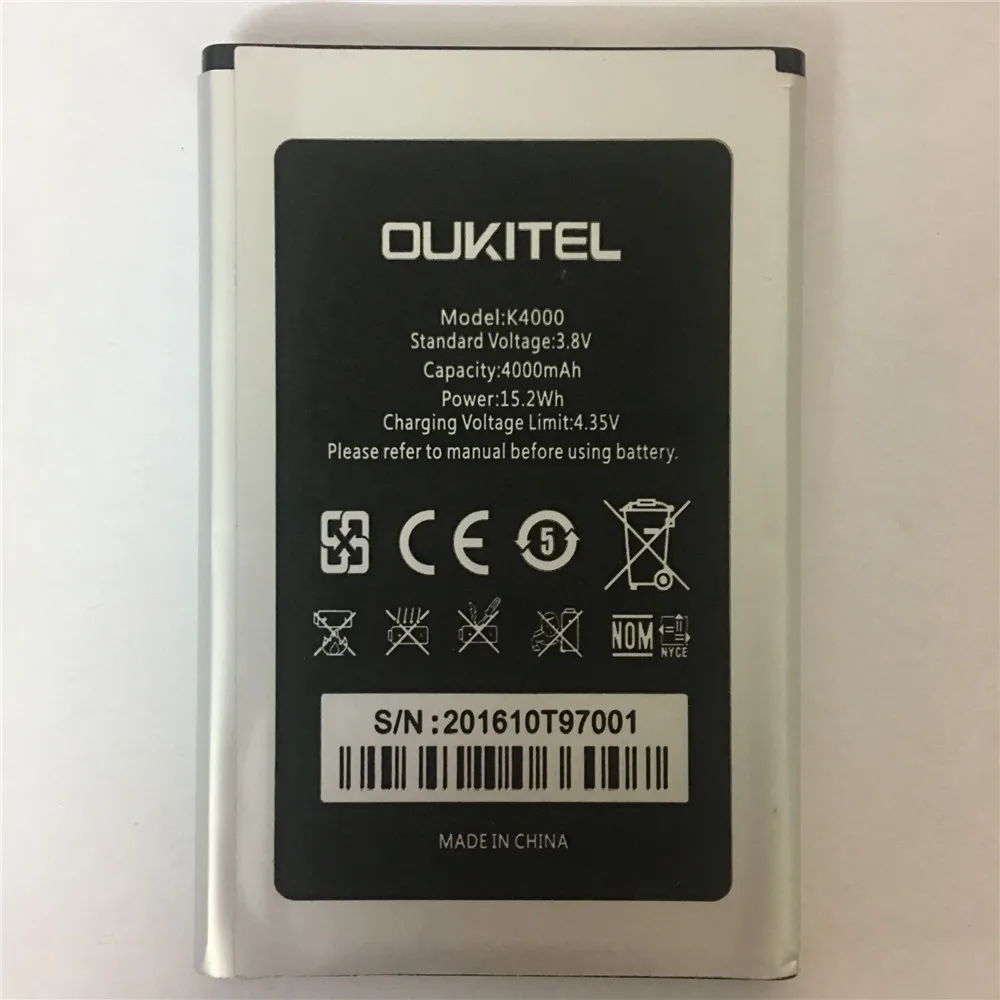1 шт. 100% оригинальный аккумулятор для телефона Oukitel K4000 аккумуляторная батарея AKKU