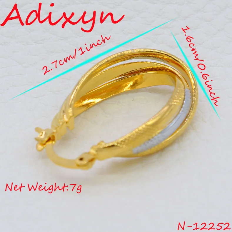 Adixyn оптом смешанные светло Золотые/Серебристые серьги кольца для женщин/девушек