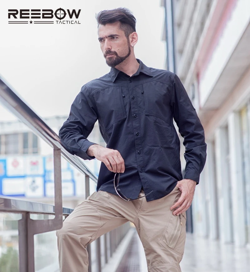 

REEBOW TACTICAL Men Outdoor Summer Autumn Long Sleeve Shirt Quick-drying Breathable Military Combat Game SWAT Police Airsoft