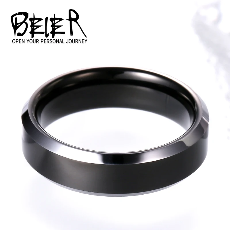 

Beier 100% Real Tungsten width 6-8mm Man's women's wedding Engagement ring high polished top quality jewelry W058
