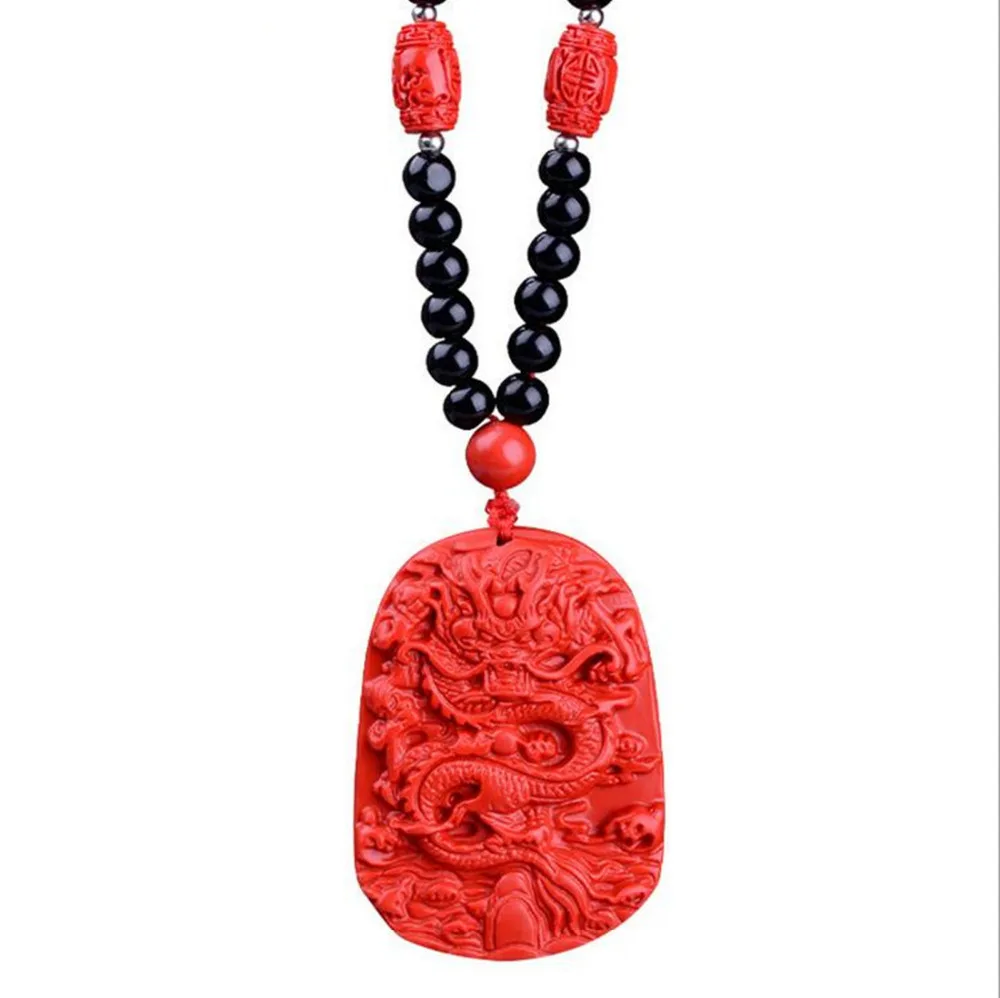 

Fengshui Necklace Dragons Carved Men Women's Luck Jewelry for Improving Health and Wealth W1828