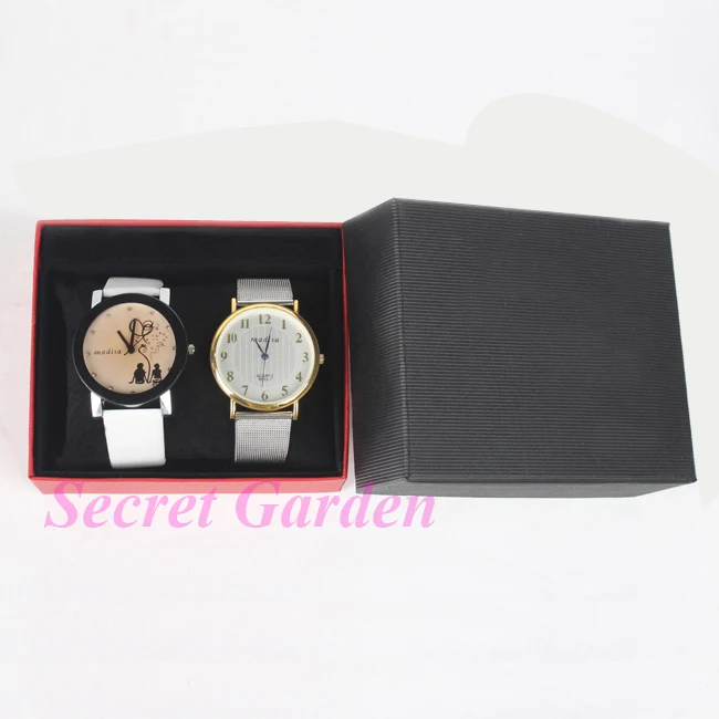 

Wholesale 12 High Quality Black With Red Paper Watch Display Box Case Jewellery Box For 2 Pcs