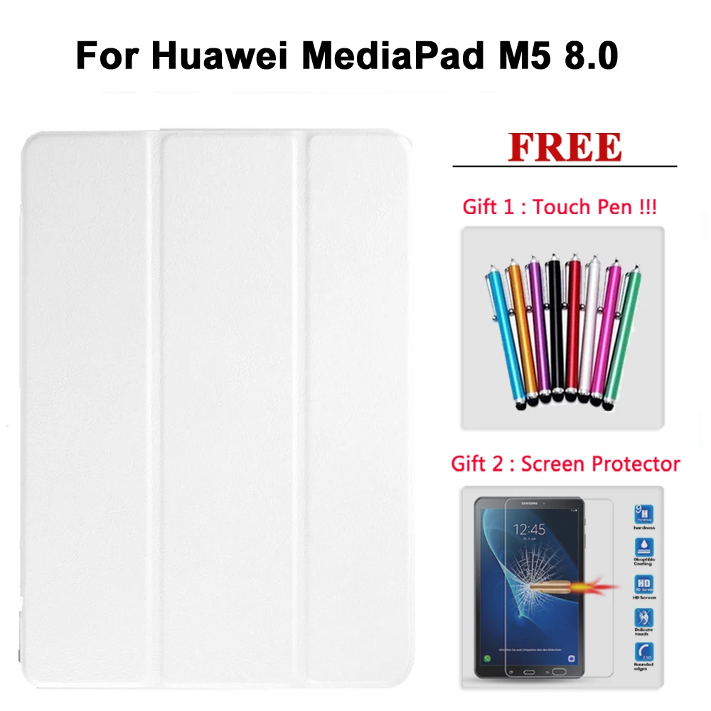 M5 8.4 bai Защита экрана+ чехол для huawei MediaPad M5 Pro 10,8/M5 8,4/M5 Lite 10,1 кожаный смарт-чехол для медиа-планшета M5 8,4/10/10,8 - Цвет: M5 8.4 bai