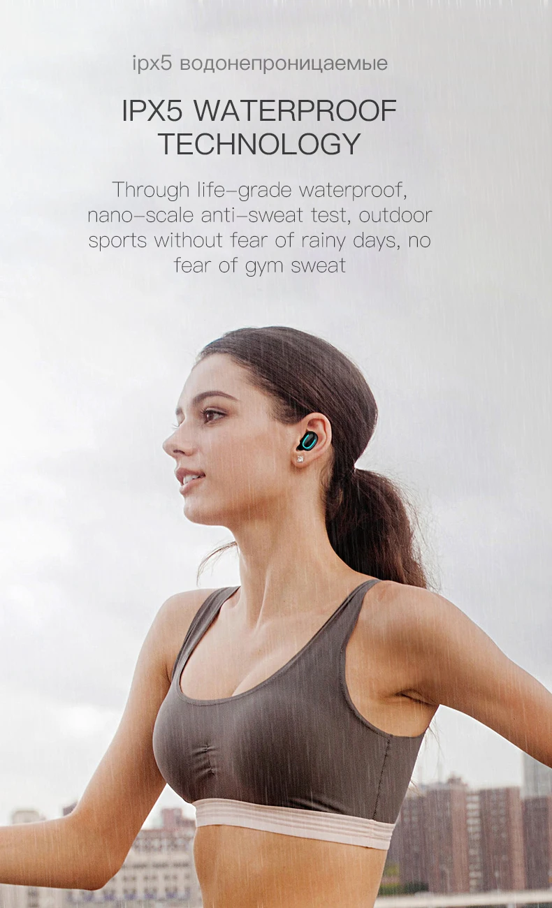 Q32 TWS 5.0 Bluetooth беспроводные наушники Hi-Fi стерео блютуз наушники Водонепроницаемый IPX5 вкладыши безпроводные наушники