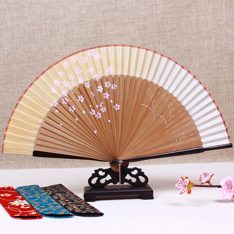 Японский веер китайская шелковая вишня и ветровка древняя Мини Складная
