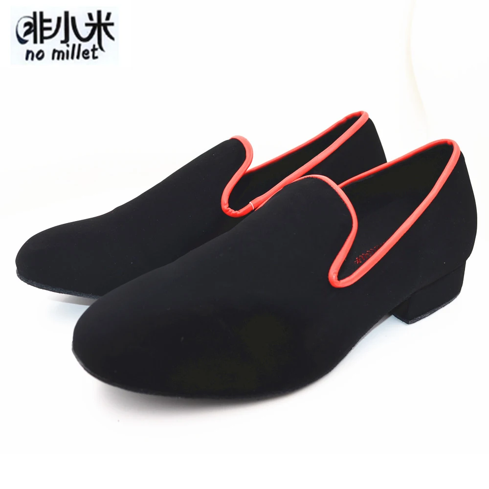 Black Nubuck Профессиональная обувь для латинских танцев, Мужская бальная современная танцевальная обувь, черный нубук, без шнуровки, Классическая обувь для бальных танцев для мужчин - Цвет: Black Nubuck