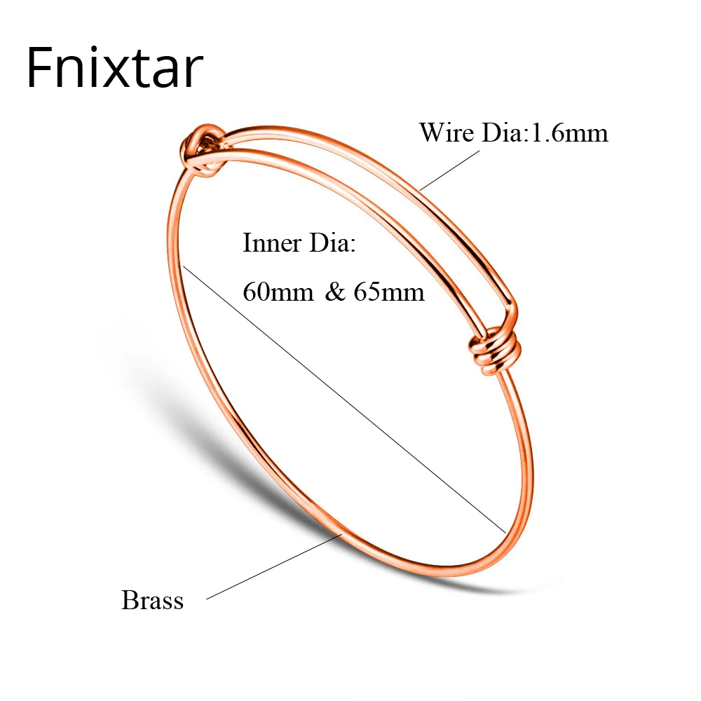 

Fnixtar 20 шт./лот, расширяемый браслет и браслет для женщин, золотой цвет, латунный проволочный браслет, регулируемые браслеты, толщина 1,6 мм