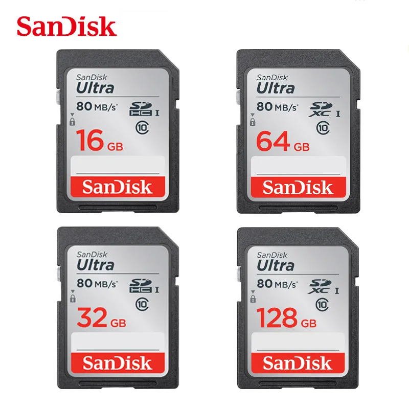 

Sandisk SD-карта, класс 10, 16 ГБ, 32 ГБ, 64 ГБ, 128 ГБ