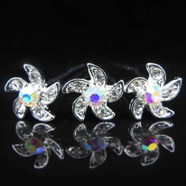 

120 Pcs Wedding Bridal Bridesmaid Windmill Rhinestone Crystal Headband Hair Pins