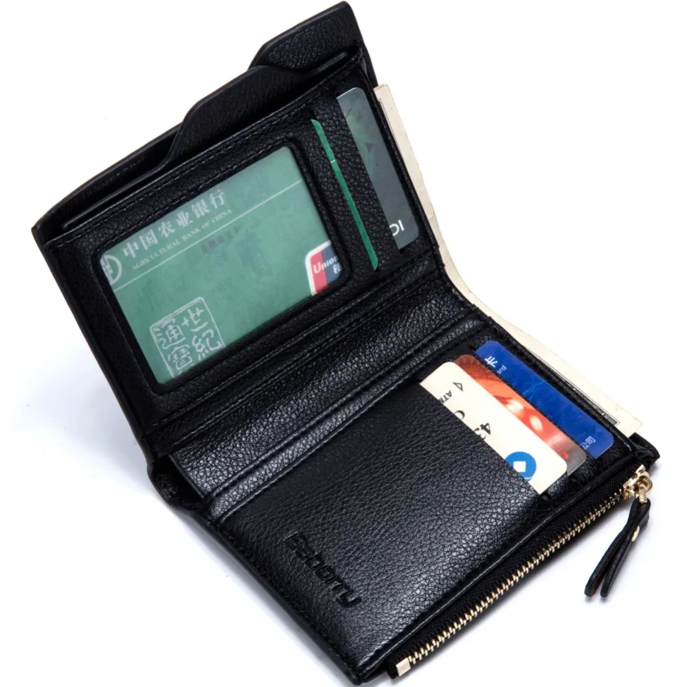 Мужской минималистичный тонкий кошелек из искусственной кожи с блокировкой RFID.