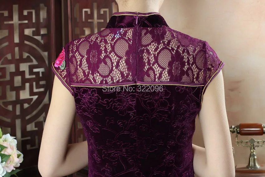 Шанхай история новая мода бархат Qipao китайская женская одежда Cheong sam платье