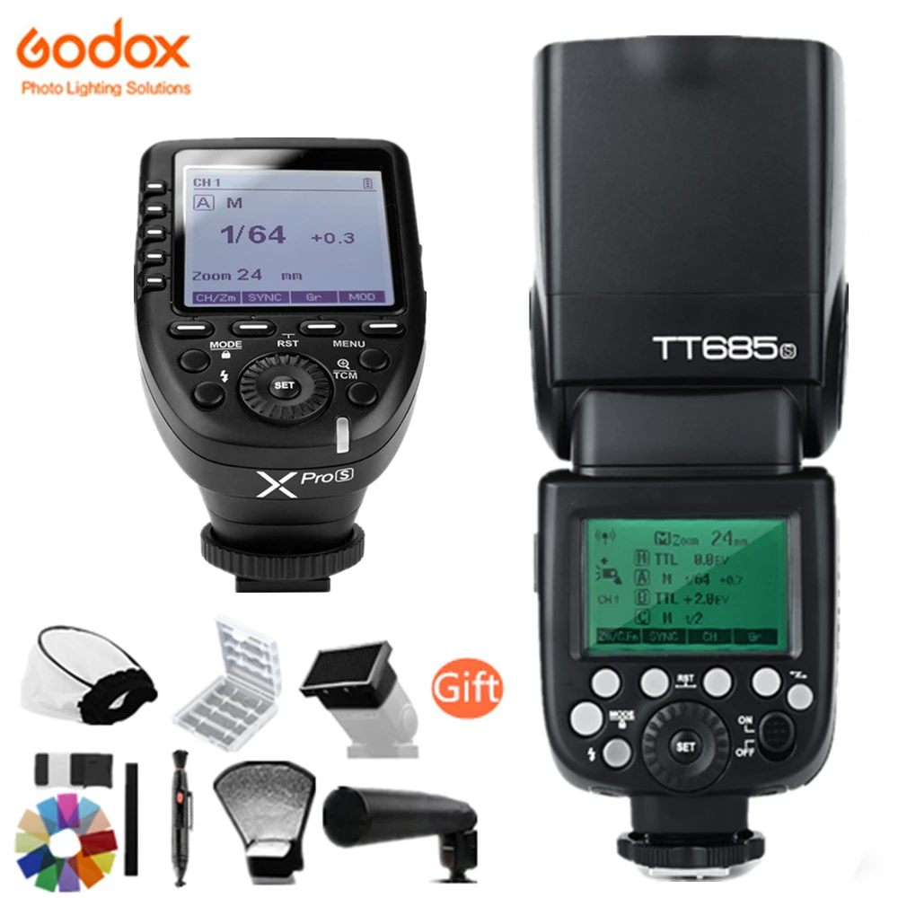 Godox tt685s 2 4g HSS TTL GN60 Вспышка Speedlite + x1t s Trigger XPro S передатчик Kit для sony A58 A7RII A7II A99 A9 A7R