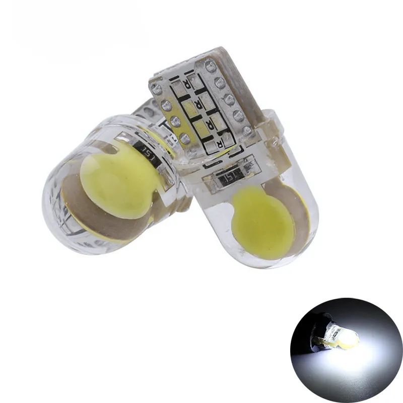 T10 светодиодный W5W 168 194 COB светодиодный лампы для фар светильник кремнезема 12V Авто упаковочные поворот стороны номерного знака светильник лампы белого цвета