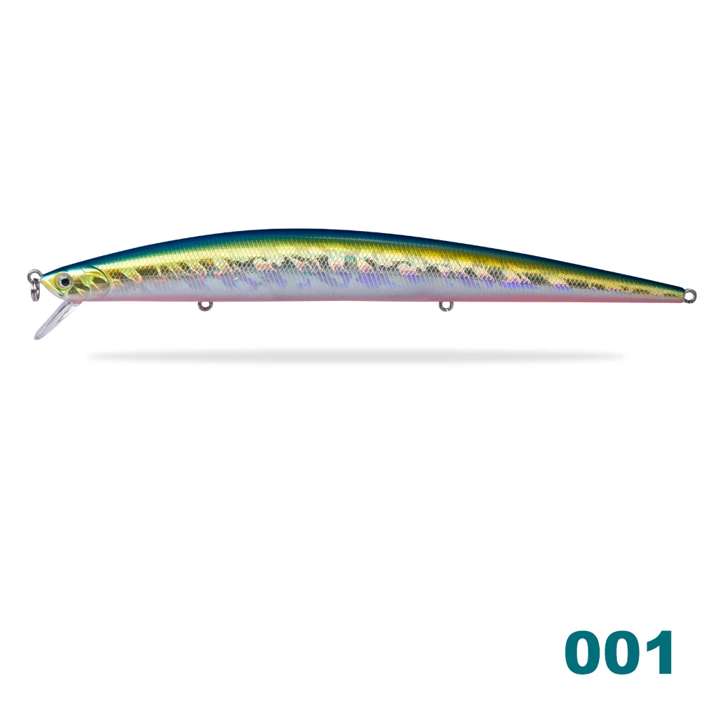 001 Hunthouse Tide Slim Minnow flyer175 плавающая жесткая приманка для рыбалки Морская рыбалка 175 мм 25 г 3D глаза ABS пластик для морской щуки - Цвет: 001