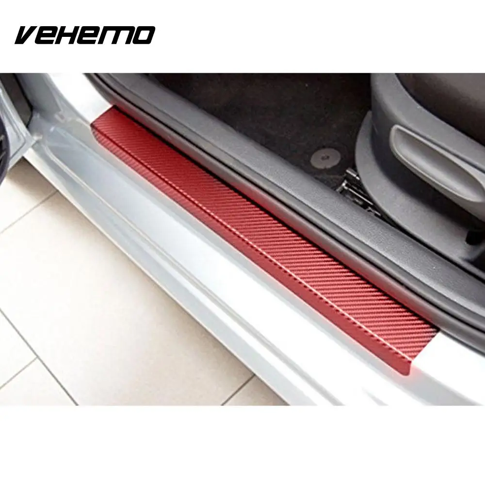 Vehemo черный/красный углеродного волокна Стикеры потертости полоса Pad Anti-Kick