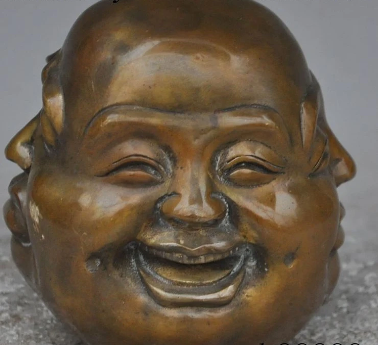 Женская Бронзовая статуэтка Будды с разными эмоциями и 4 лицами 12 см | Дом сад