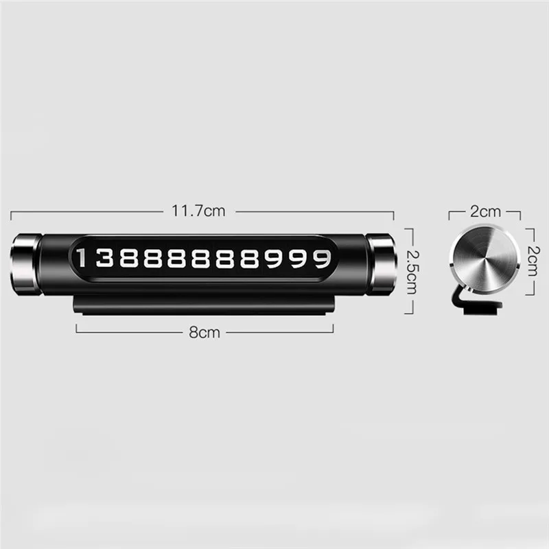 Car Hidden Luminous Parking Number Plate Durable Portable Convenient High Quality Phone 3D Mobile Card Auto Rotary Plates#291741 |